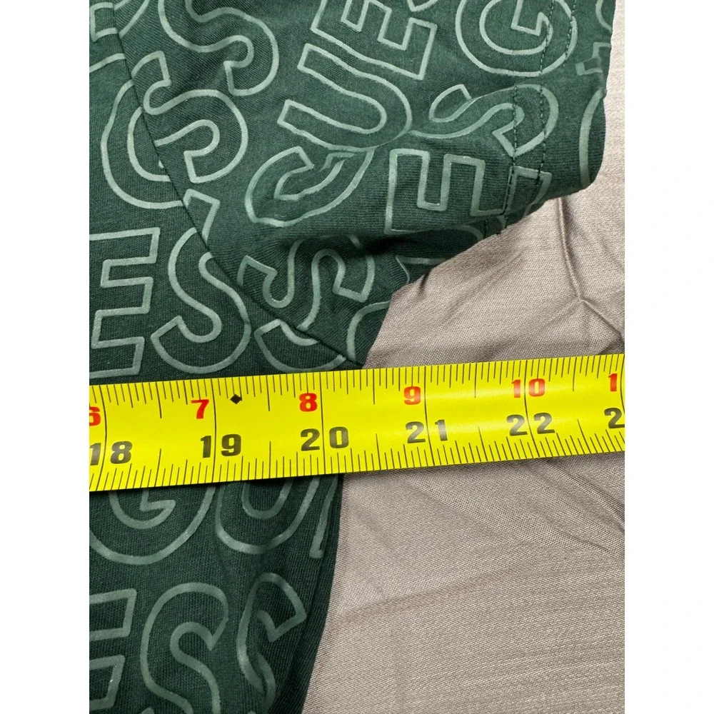 Guess Los Angeles Mens Logo Print T-Shirt Green White Short Sleeve Size L - Picture 7 of 7